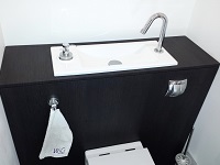 WiCi Bati Wand-WC integriertes Handwaschbecken mit schwarzen wenge Wrap Folie - 2 auf 4